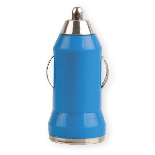 Cargador coche USB azul
