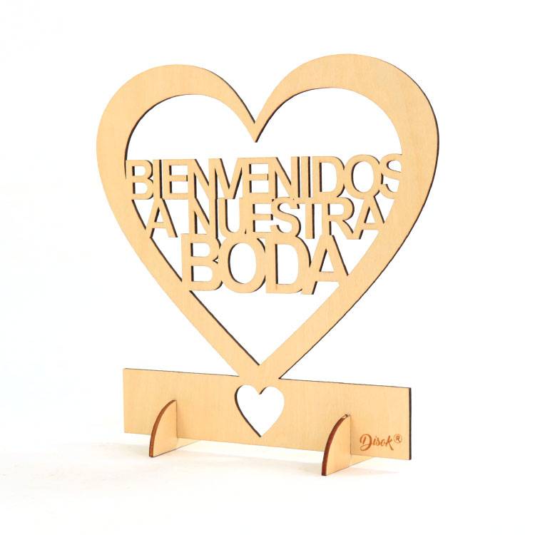 Cartel madera "Bienvenidos a nuestra boda"