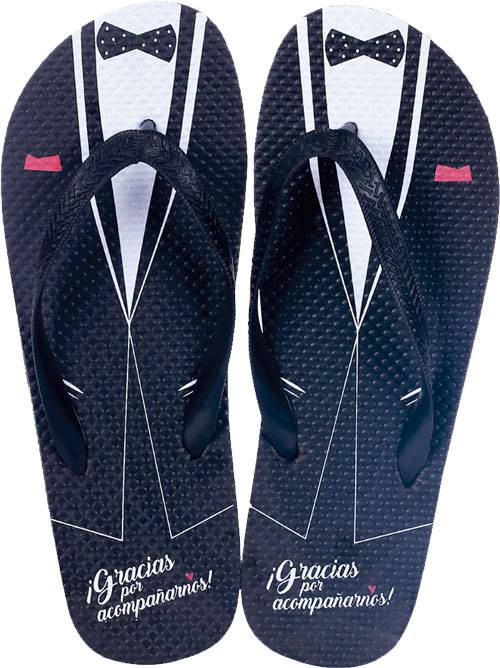 Chanclas novio "Gracias por acompañarnos" - talla 42