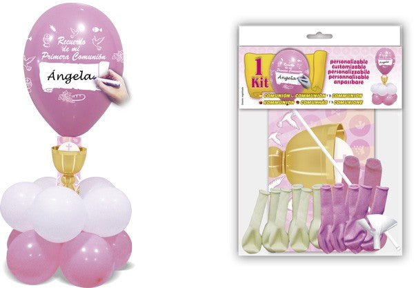 Deco kit centro "Comunión" rosa