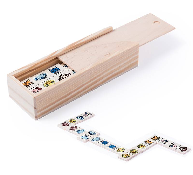 Dominó animalitos en estuche de madera