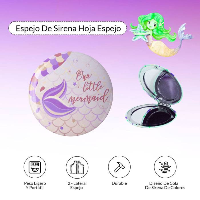 Espejo chapa sirenita mermaid
