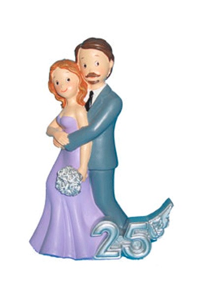 Figura pastel 25 aniversario abrazo
