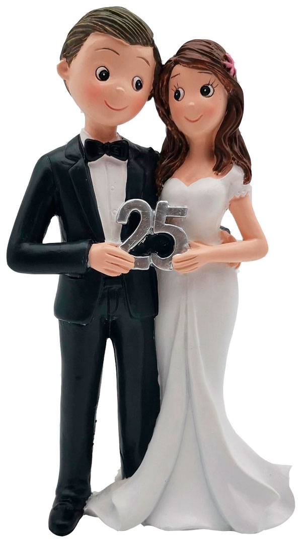 Figura para tarta pareja morenos 25º aniversario
