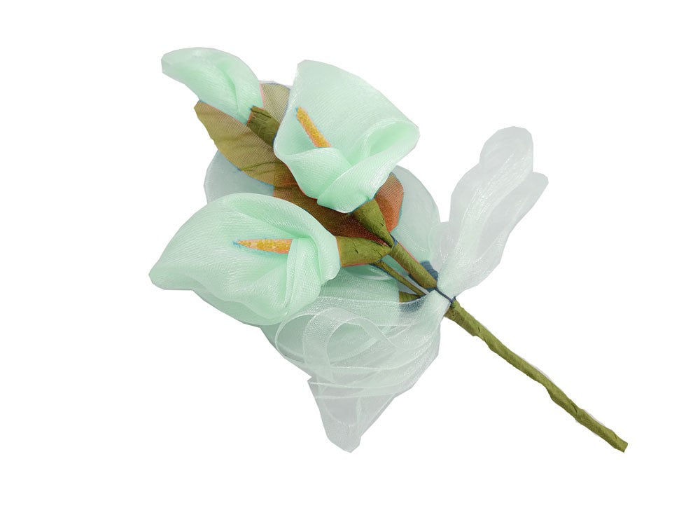 Ramillete de tela lirio verde