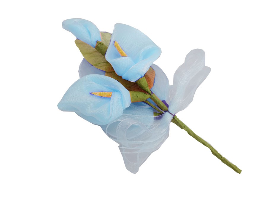 Ramillete de tela lirio azul