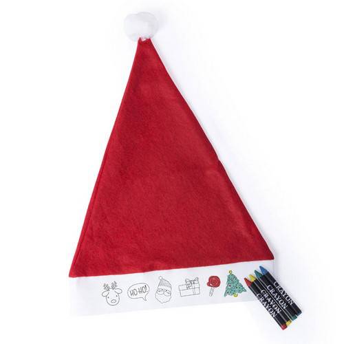 Gorro Papá Noel niño para colorear