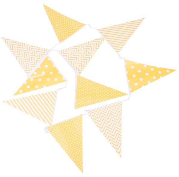 Guirnalda banderas decorativas eventos papel amarillo