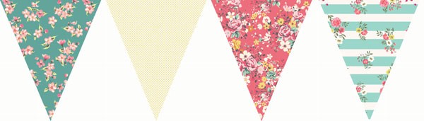 Guirnalda banderas tela estampado floral