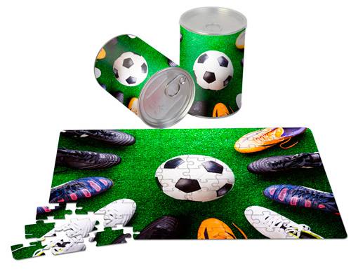 Puzzle en lata regalo fútbol