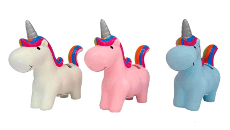Hucha unicornios cerámica