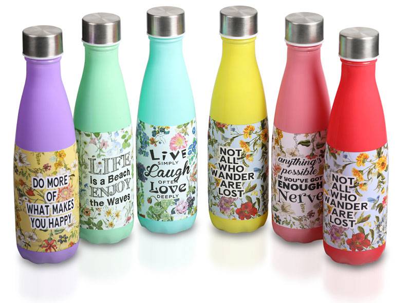 Botella cristal mate live laugh love