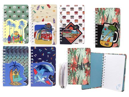 Libreta doble surfera con anillas
