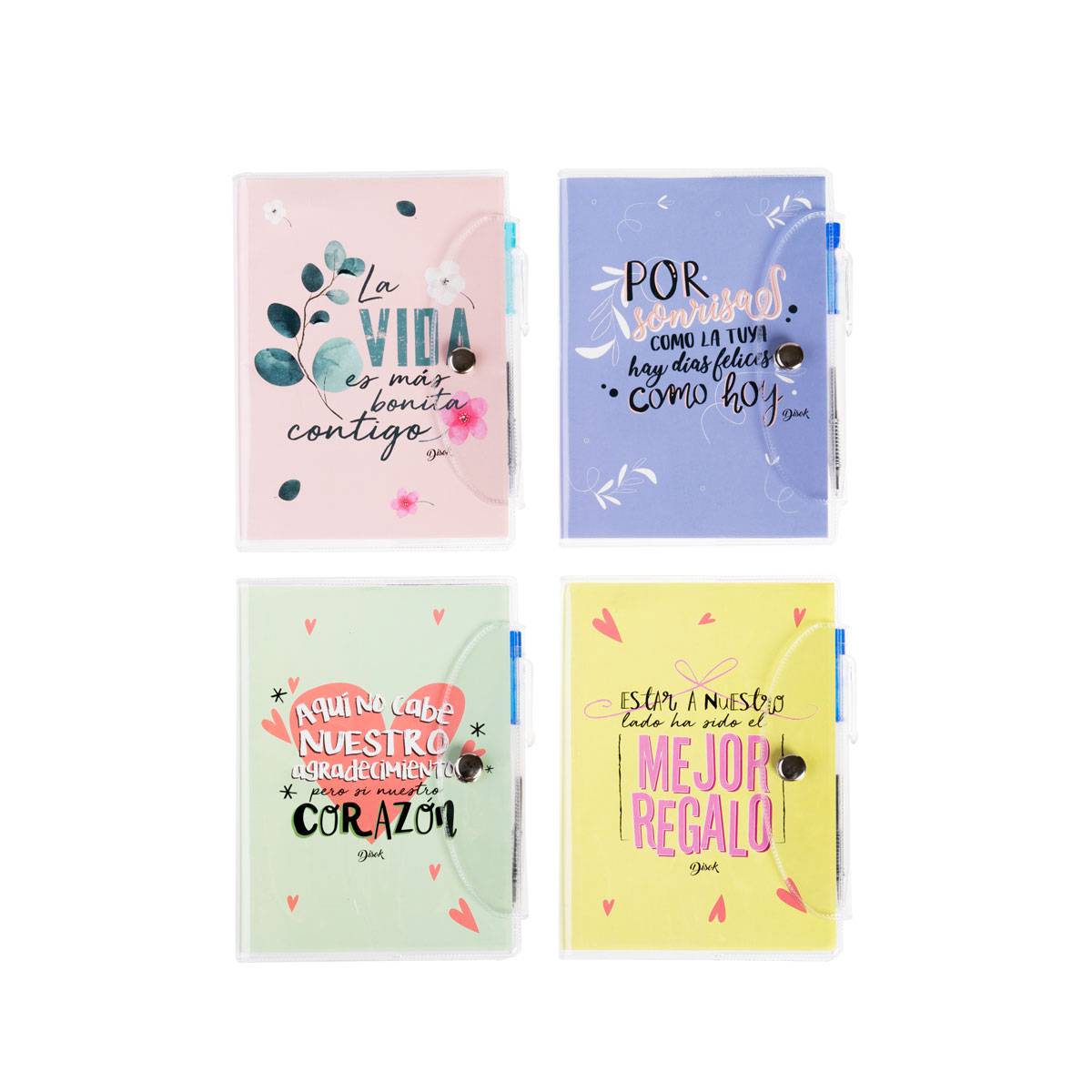 Libreta PVC bolígrafo frases positivas