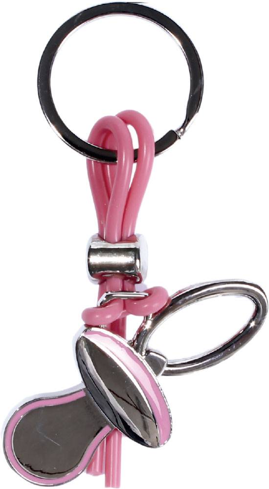 Llavero forma chupete rosa en caja de regalo
