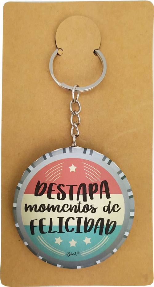 Llavero chapa abridor "Momentos de felicidad"