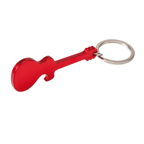 Llavero guitarra abrebotellas rojo