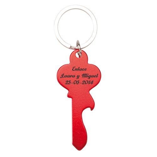 Llavero llave abridor rojo