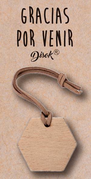 Llavero madera con display