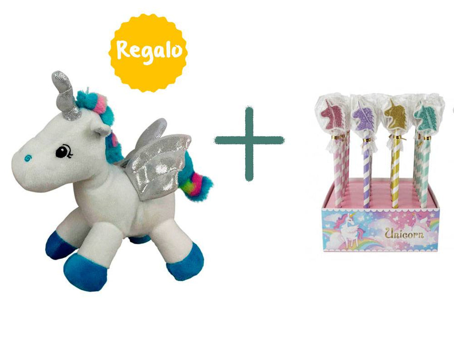 [REGALO] Lote 24 lápices + peluche unicornio 8710az