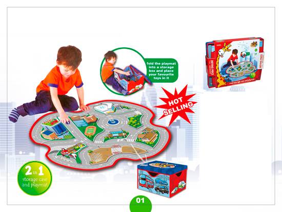 Alfombra mapa tráfico + caja almacenamiento niños