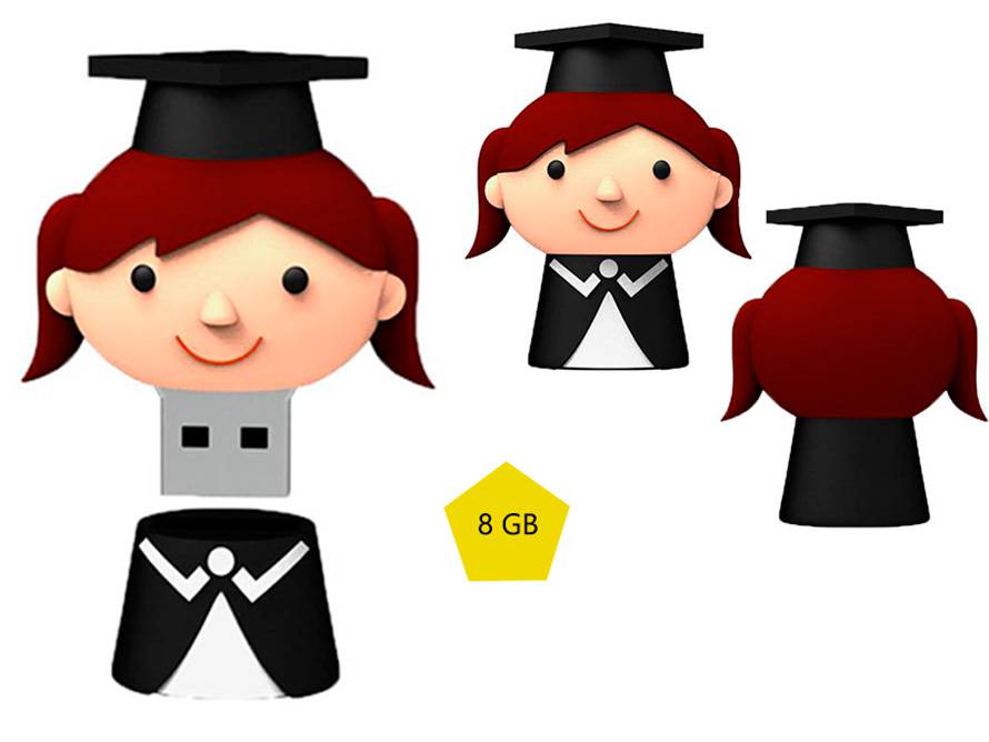 Memoria USB graduación niña birrete 8 GB
