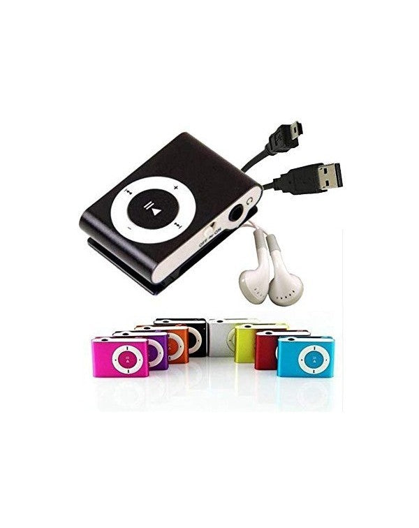 MP3 player clip + auriculares + cable USB en caja