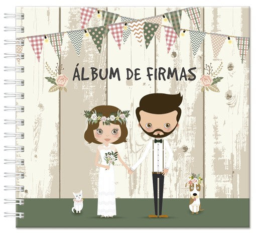 Álbum de firmas novios retro
