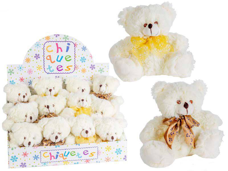 Osito peluche beige con lazo