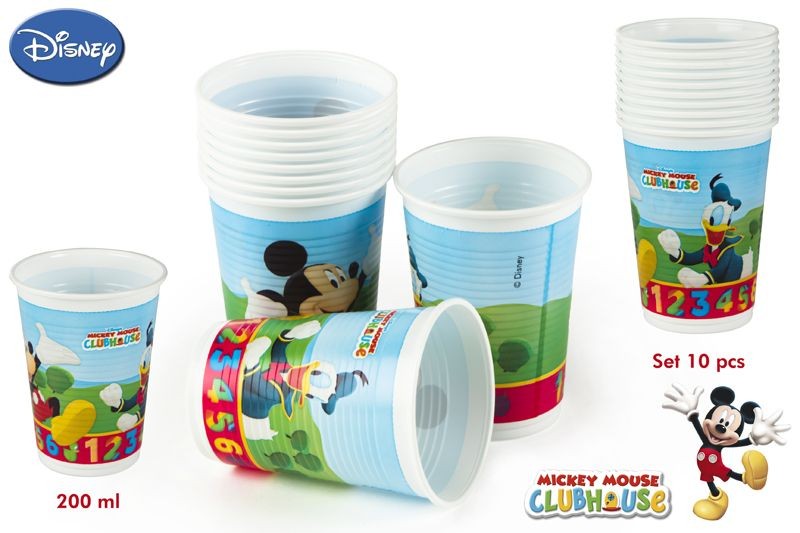 Pack 10 vasos Mickey 200 ml