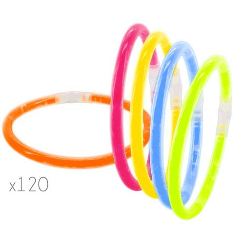 Pack 120 pulseras luminosas fluorescente LED neón