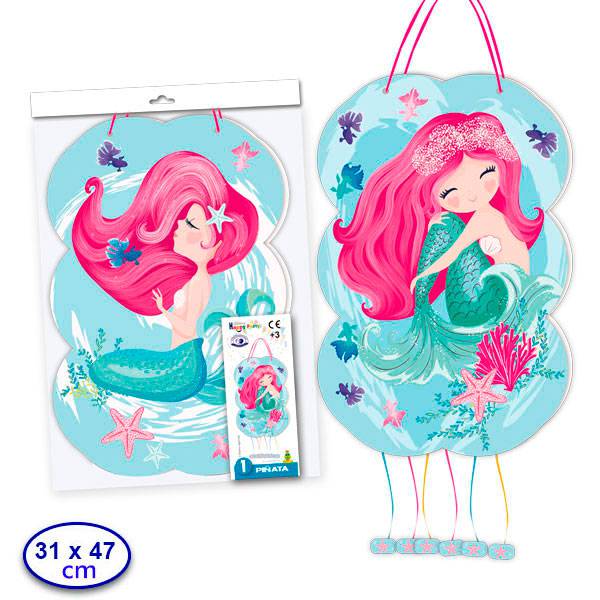 Piñata sirena purpurina
