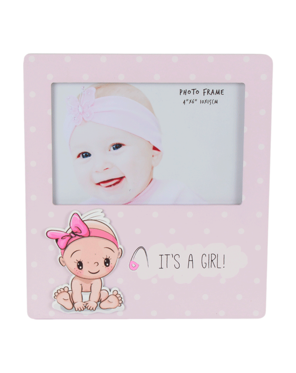 Portafotos "It's a girl" madera