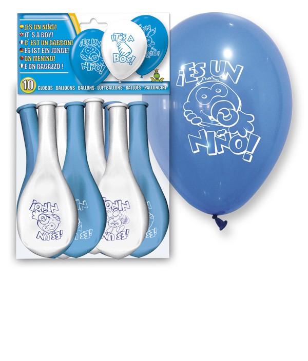 Set 10 globos "Es un niño"