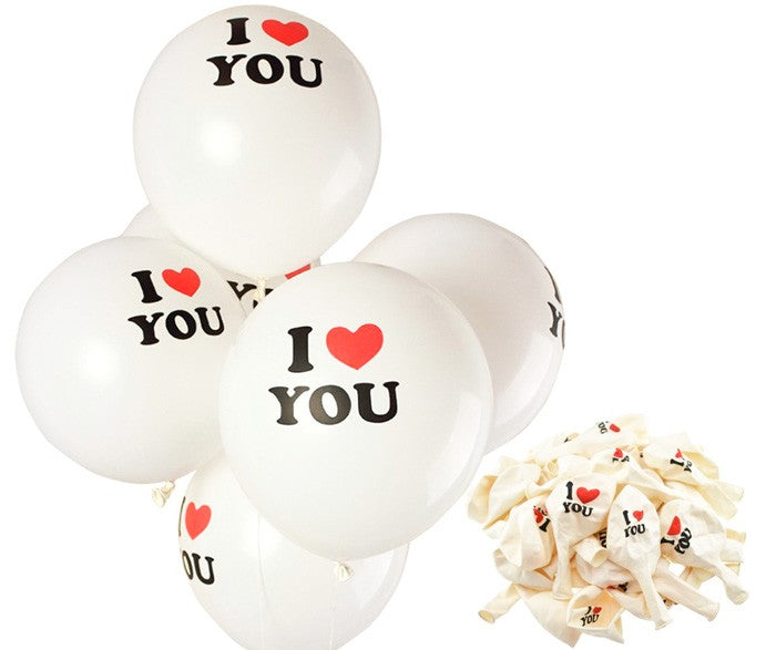 Set 100 globos "I love you"