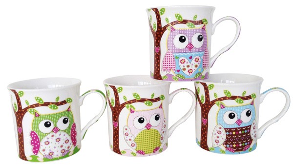 Set 12 tazas búhos presentada en original
