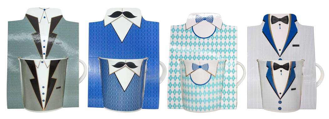 Set 12 tazas esmoquin hombre en bolsa regalo