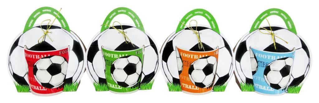 Set 12 tazas fútbol en bolsa de regalo