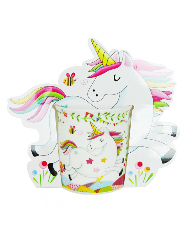 Set 12 tazas unicornios presentada en bolsa