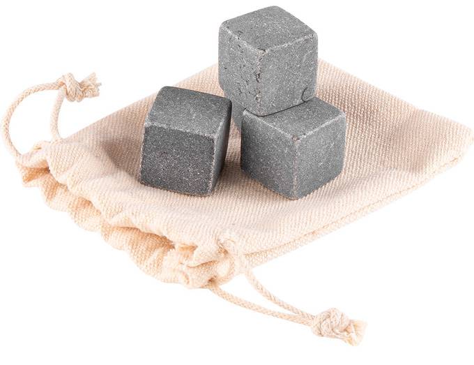 Set 4 hielos de piedra en bolsita algodón