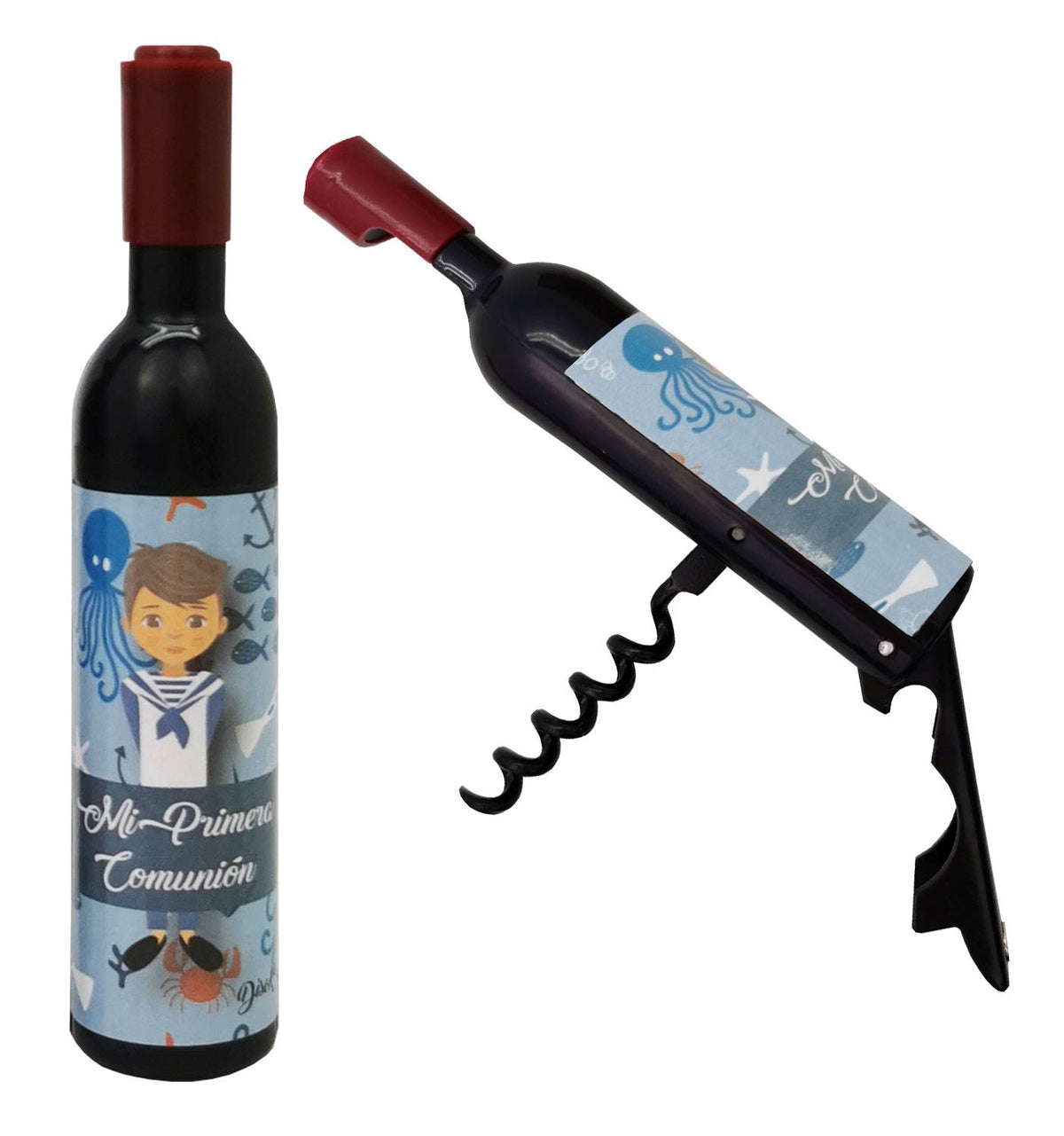 Sacacorchos botella imán comunión niño