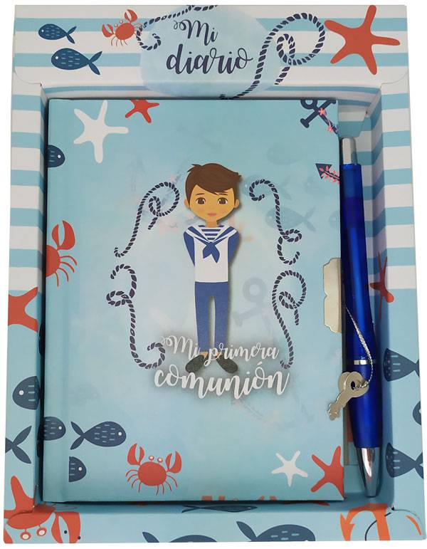 Set diario y bolígrafo mi primera comunión niño