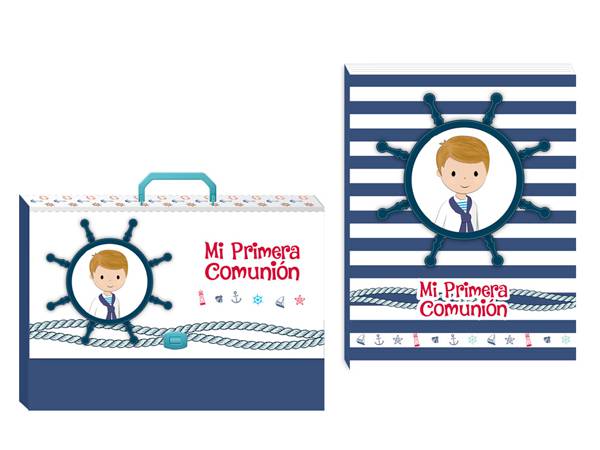 Maletín más libro firmas mi primera comunión niño