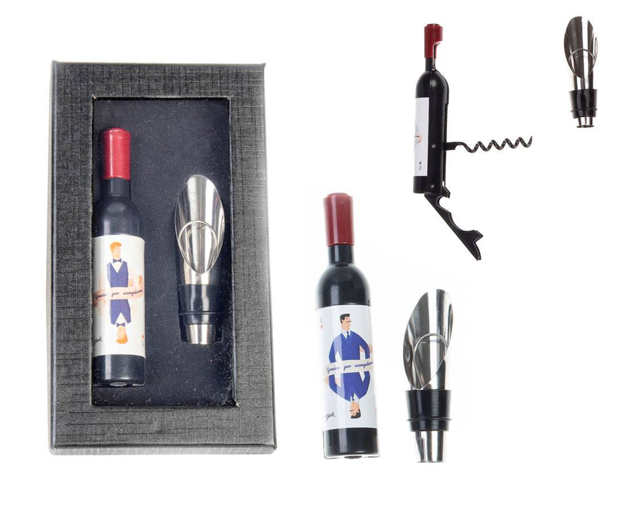 Set sacacorchos magnético + tapón de vino cartamen