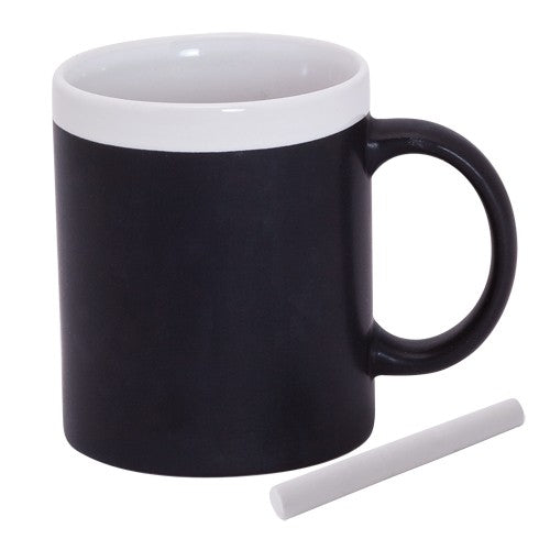 Taza pizarra cerámica en cajita individual blanca