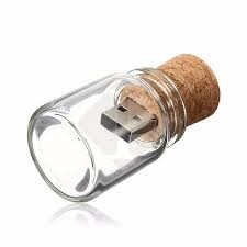 USB bote cristal corcho retro 8 GB